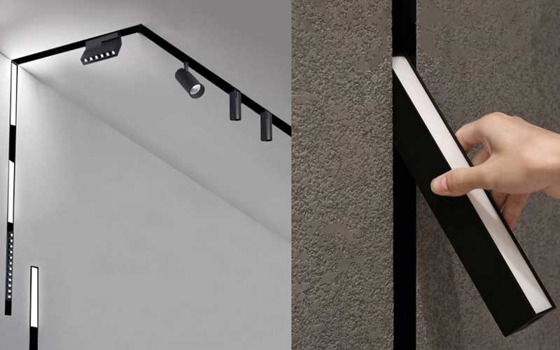 Magnetic-Track-System-1440×720 Magnetic Track System 1440x720 1 3 چراغ مگنتی بکلایت و ماژول لاینر مگنتی، ترکیبی هوشمند از طراحی مدرن و عملکرد حرفهای هستند که با نصب مغناطیسی روی ریلهای فلزی، نصب و جابجایی آنها را سریع و بینیاز از ابزار میکنند. بکلایتها با تابش غیرمستقیم و نور نرم، جلوهای ملایم و بدون خستگی چشم فراهم میسازند؛ در حالیکه ماژولهای لاینری مگنتی با پخش یکنواخت نور در طول محور خود، مناسب برای فضاهایی با نیاز نوری خطی مثل آشپزخانه، راهرو و دفاتر هستند. این سیستمها به دلیل قابلیت ترکیبپذیری، انعطاف بالا و طراحی مینیمال، گزینهای محبوب در نورپردازی مدرن و دکوراتیو محسوب میشوند. 3