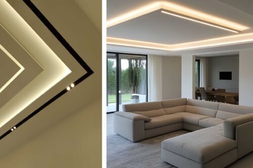 reception-ceiling-cornice-with-light-line-10 نصب کناف پذیرایی