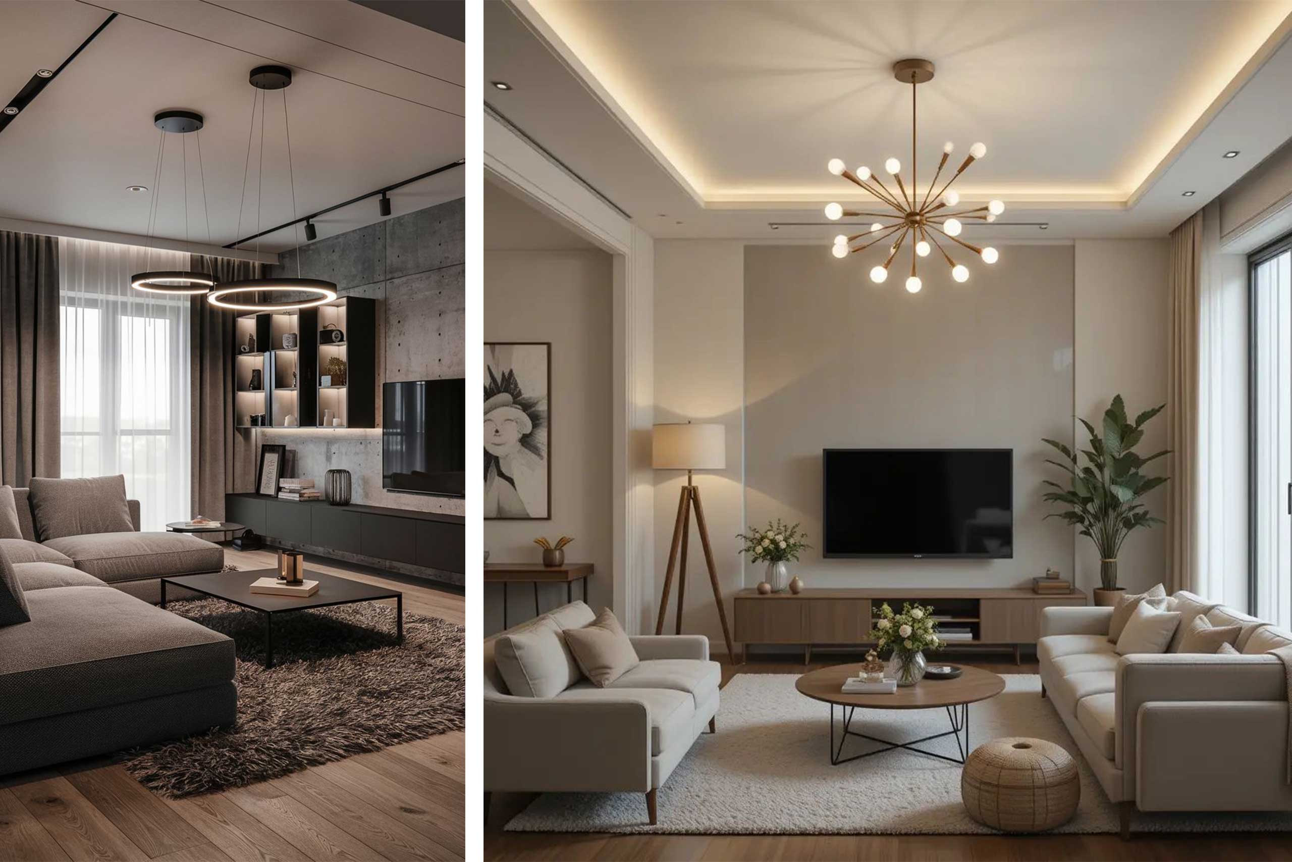 Modern-hanging-chandelier-04 لوستر سقف پذیرایی