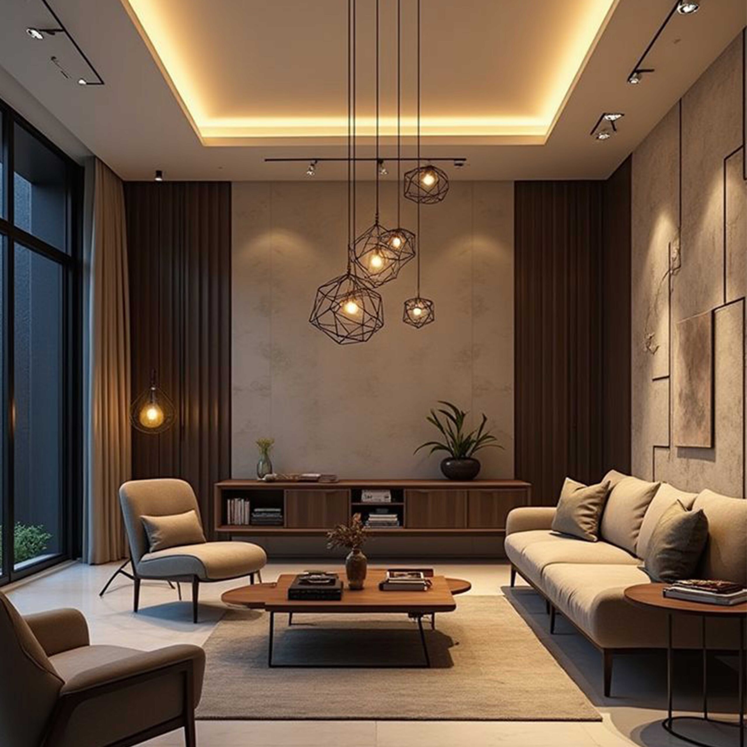 Modern-hanging-chandelier-14pg لوستر سقف پذیرایی