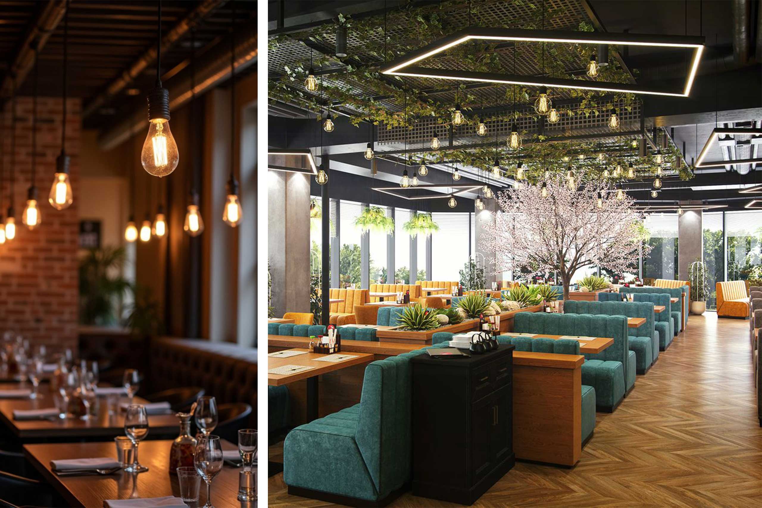 cafe-and-restaurant-lighting-14 نورپردازی با لامپ ادیسونی